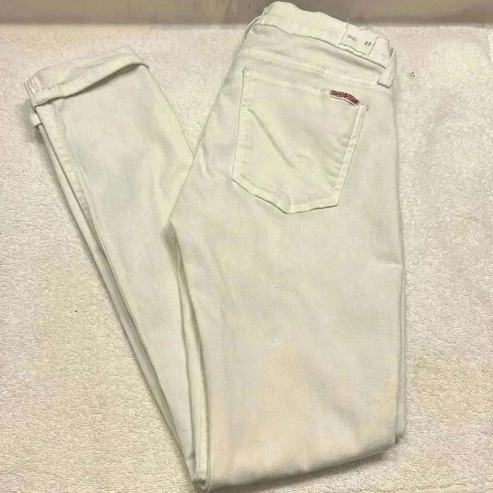 Hudson Tally Crop Skinny Woman Cuffed White Jean size 27 - Picture 1 of 11